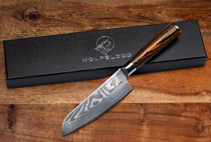 Wolfblood Zeuß Santoku Damastmesser Küchenmesser LH Lifestyle Kochmesser